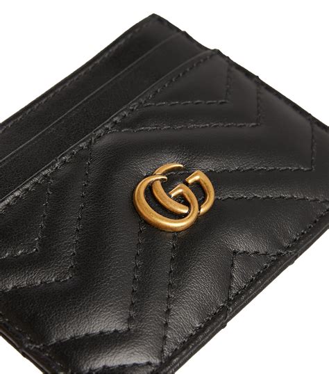 brown gucci card holder|gucci marmont card holder black.